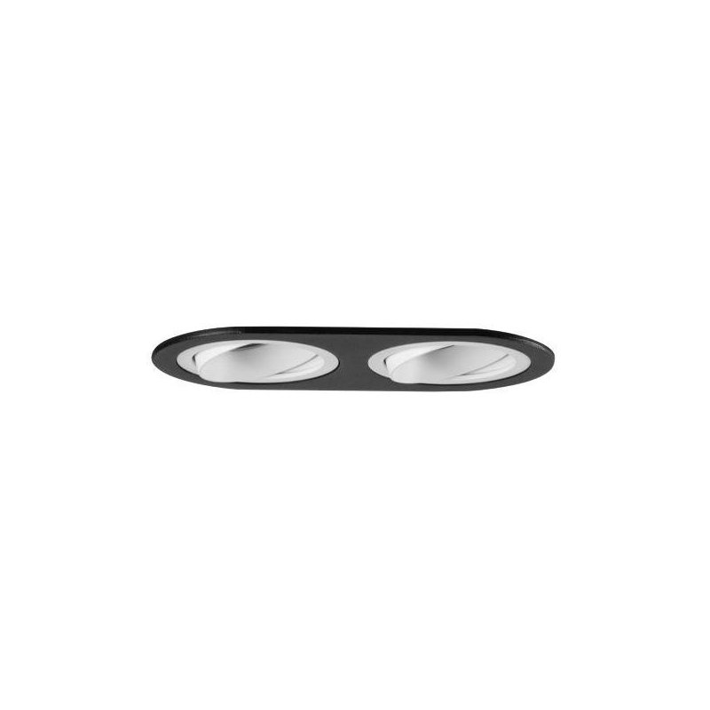 Modul incastrat oval negru /alb 2-lampi , ,Brumberg 45022560