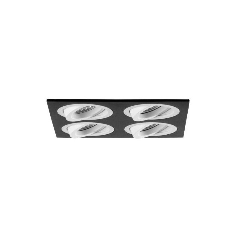 Modul incastrat patrat dreptunghiular negru/alb 4-lampi , ,Brumberg 45029560