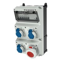 Tablou cu prize Mennekes AMAXX IP67 3x230V + 1x400V 16A echipat complet cu RCCB tip A si MCB