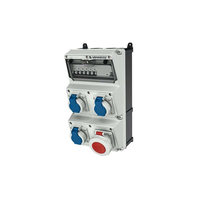 Tablou cu prize Mennekes AMAXX IP67 3x230V + 1x400V 16A echipat complet cu RCCB tip A si MCB