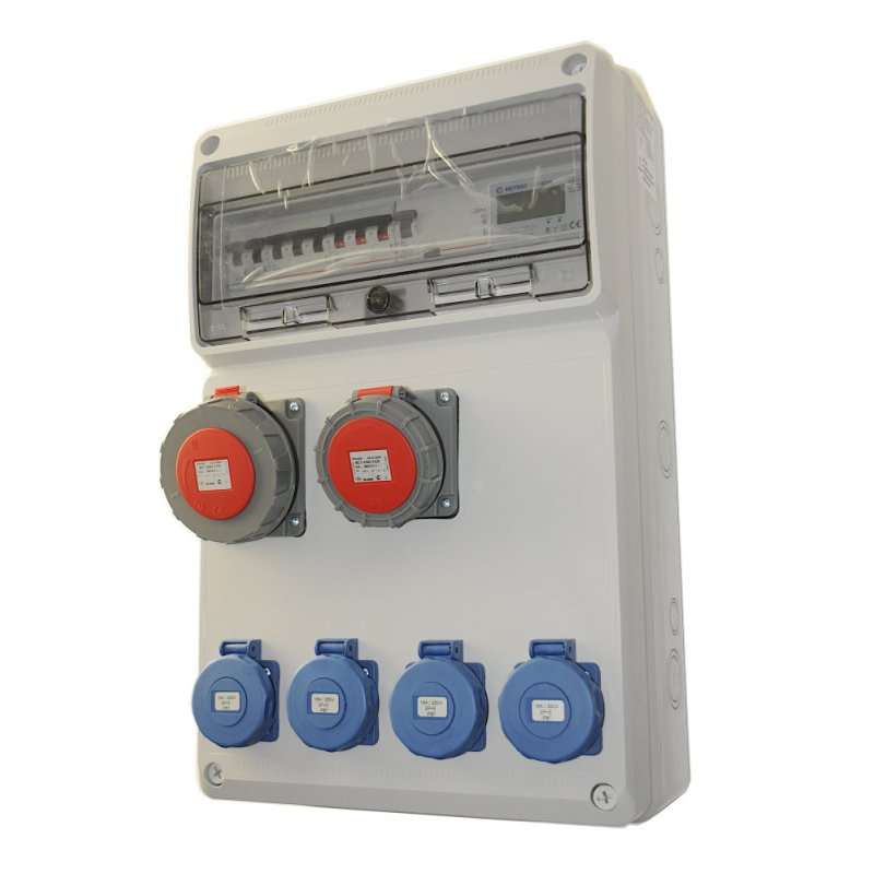 Organizator de Șantier IP65 Contor+ 2x32A/400V +2x16A/400V+ 4x230V  Gata echipat
