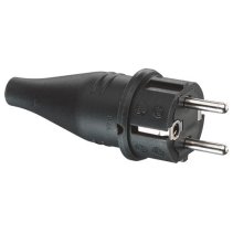 Stecher Schuko  cauciuc IP44 CEE7/VII 250V 16A negru