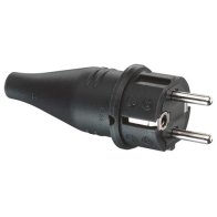Stecher Schuko  cauciuc IP44 CEE7/VII 250V 16A negru