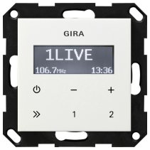 Radio RDS încastrat fără difuzoare GIRA System 55 alb pur lucios