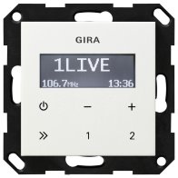 Radio RDS încastrat fără difuzoare GIRA System 55 alb pur lucios