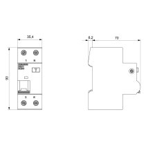 Siemens întreruptor diferențial RCBO tip A,6kA ,B 10A ,curba B, 30mA