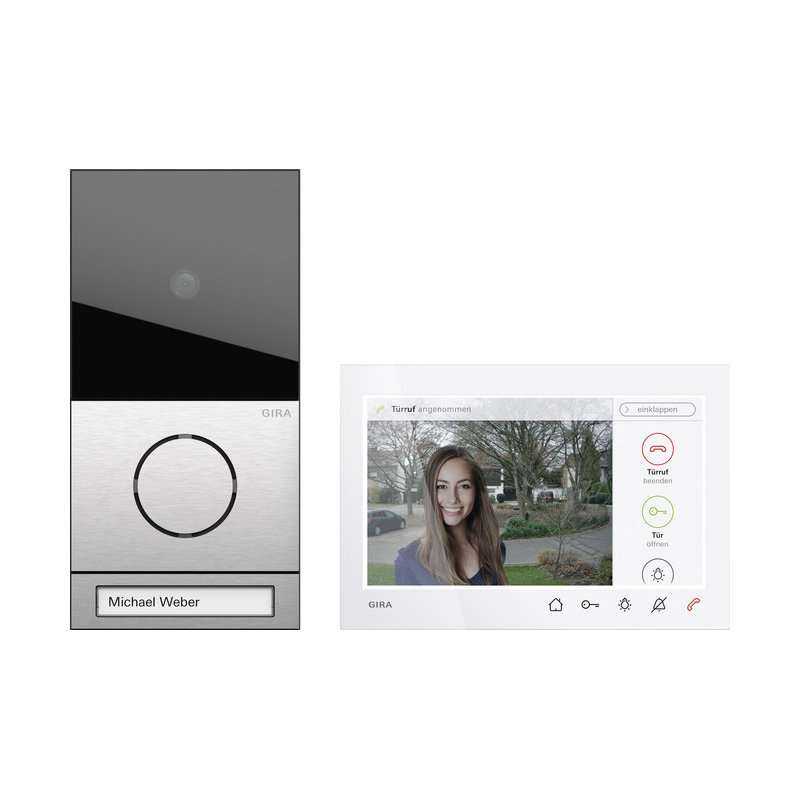 Pachet  GIRA  EFH stație de domiciliu video AP 7 System 106 otel inoxidabil