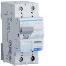 Disjunctor diferential 1P+N 10kA curba C ,16A 10mA Typ A , Hager ACA566D