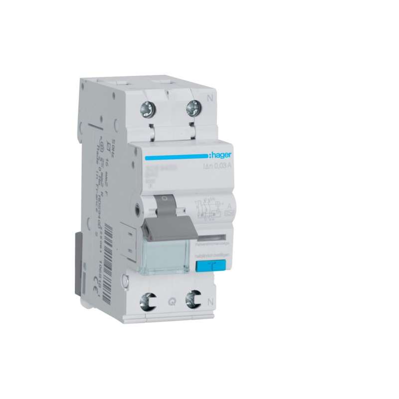 Disjunctor diferential 1P+N 6kA curba C ,25A 30mA Typ A QuickConnect , Hager ADS975D