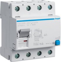 Intreruptor diferential RCCB , 4 poli , 10kA 40A 30mA Typ B NK N in partea dreapta , Hager CDB440D