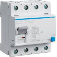 Intreruptor diferential RCCB , 4 poli , 10kA 40A 30mA Typ B NK N in partea dreapta , Hager CDB440D
