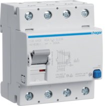 Intreruptor diferential RCCB , 4 poli , 10kA 40A 30mA Typ B NK N in partea stanga , Hager CDB440F