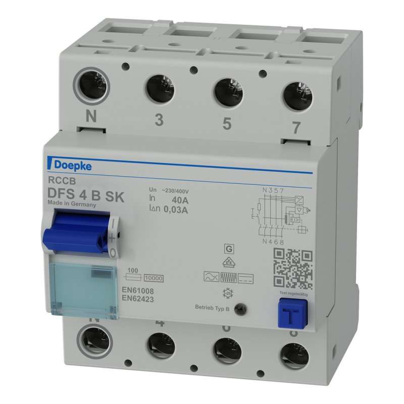 Int. Diferențial  (RCCB) Doepke  40A tip B 4 poli 30mA 400V
