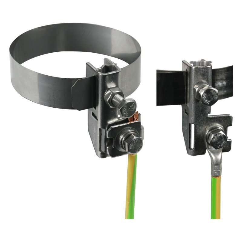 Clema tip bratara de echipotentializare tevi si burlane din INOX  27-89mm D 3 toli, DEHN 540904