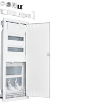 Tablou electric Hager Volta Hybrid incastrat "ST", 24PLE, 2 contra placa, priza si usa din otel , Hager VU602NWH