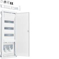 Tablou electric Hager Volta Hybrid incastrat "ST", 36PLE, 1 contra placa, priza si usa din otel , Hager VU603NWH