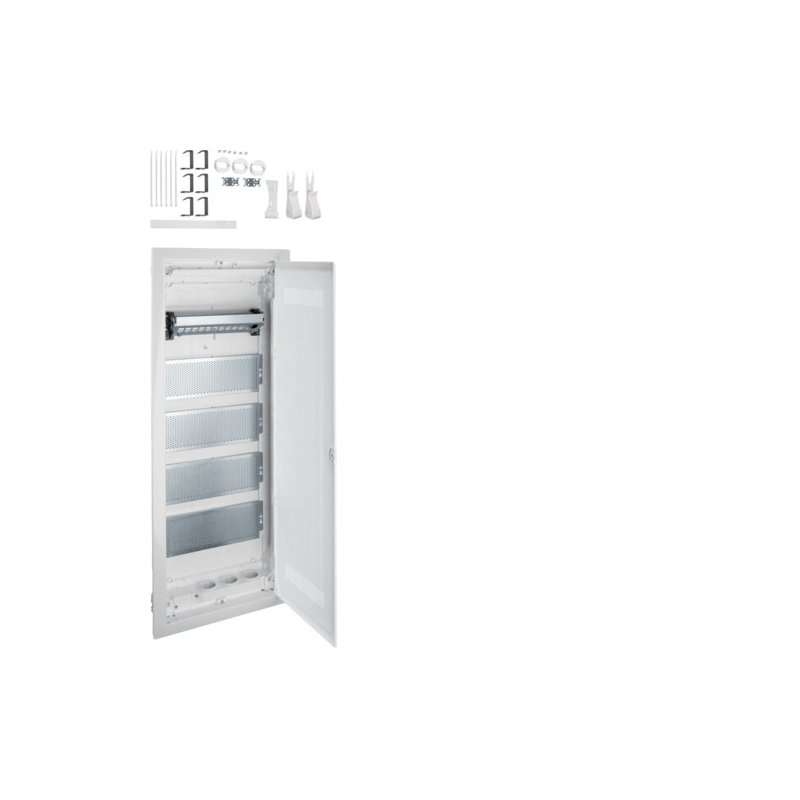 Multimedia, volta, UPV, 5 randuri, cu usa perforata din plastic , Hager VU60WWH