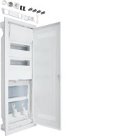 Tablou electric Hager Volta Hybrid pereti falsi (rigips), 24PLE, 2 contra placa, cu priza si usa din plastic  , Hager VH602WWH