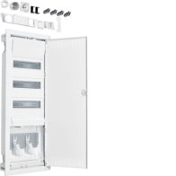 Tablou electric Hager Volta Hybrid pereti falsi (rigips), 36PLE, 1 contra placa, cu priza si usa din otel  , Hager VH603NWH