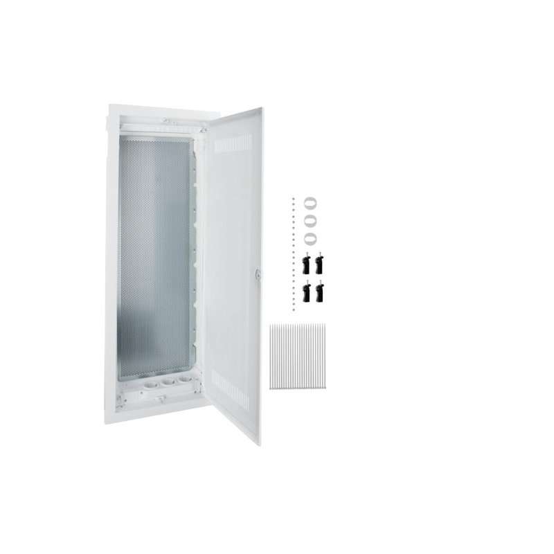 Tablou Multimedia pt. Homeway, pereti falsi (rigips), 5 randuri, usa perforata din plastic , Hager VH60WWV