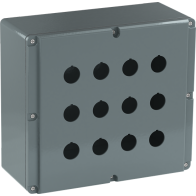 ABB 080SP12SFC ,Carcasă din metal , 12 Posturi de comandă gri ,din aluminiu, IP66, fără perforații