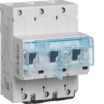 Siguranță automată selectivă, 3 poli Car. (curba) E 40A pt. montaj șină DIN US , Hager HTU340E