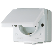 Jung 621W-1 ,Priză schuko® IP44 pentru pozare aparenta cal. industrială 16 A/250 V ~