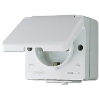 Jung 621W-1 ,Priză schuko® IP44 pentru pozare aparenta cal. industrială 16 A/250 V ~