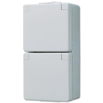 Jung 622W ,Priză dublă schuko® IP44 pentru pozare aparenta cal. industrială 16 A/250 V ~