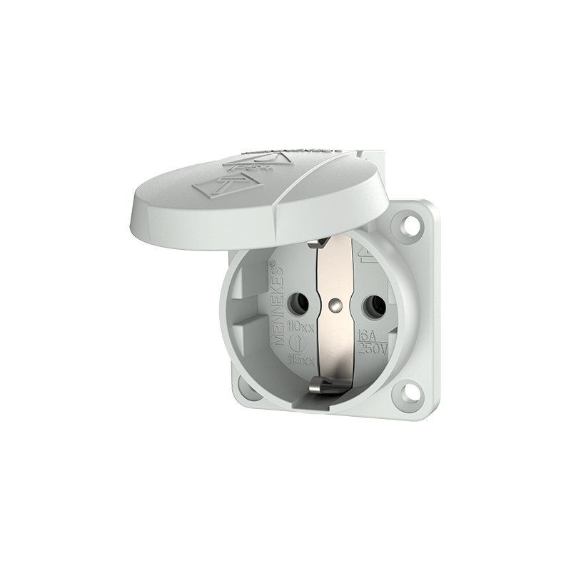 Mennekes 11010 ,Priza modulara CEE pentru montajul in carcase sau canale SCHUKO , 16A 2 poli +E , 230V , IP54 , GR