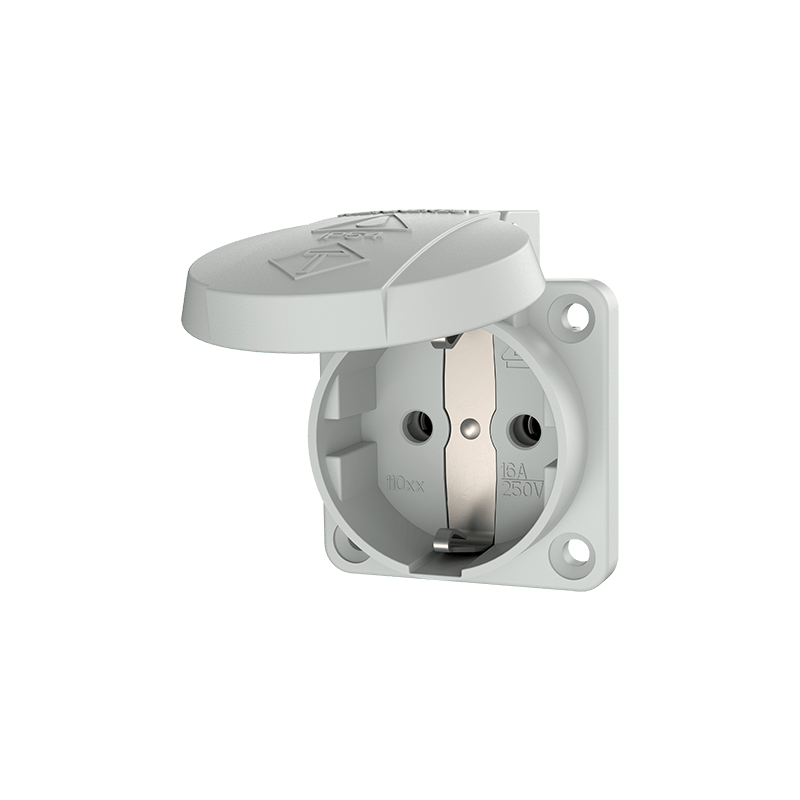 Mennekes 11030 ,Priza modulara CEE pentru montajul in carcase sau canale SCHUKO , 16A 2 poli +E , 230V , IP54 , GR