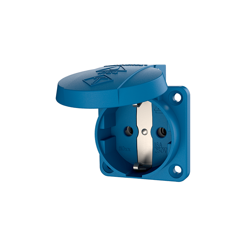 Mennekes 11031 ,Priza modulara CEE pentru montajul in carcase sau canale SCHUKO , 16A 2 poli +E , 230V , IP54 , BL