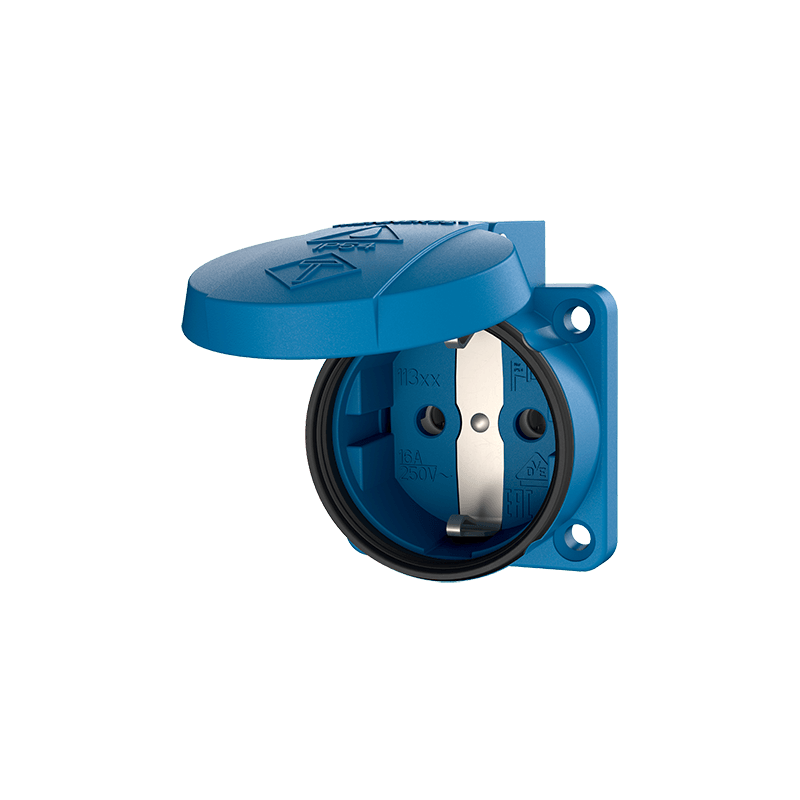 Mennekes 11311 ,Priza modulara CEE pentru montajul in carcase sau canale SCHUKO , 16A 2 poli +E , 230V , IP54 , BL