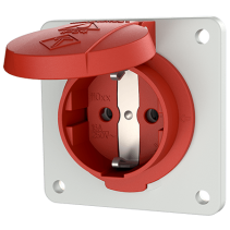 Mennekes 11013F ,Priză SCHUKO rot IP54 RT 16A 2 poli +E 230V