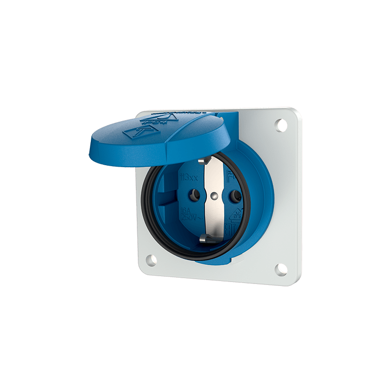Mennekes 11311F ,Priză SCHUKO albastră , 16A 2 poli +E 230V , IP54