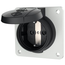 Mennekes 11312F ,Priză SCHUKO neagră , 16A 2 poli +E 230V , IP54