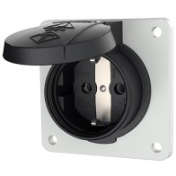 Mennekes 11312F ,Priză SCHUKO neagră , 16A 2 poli +E 230V , IP54