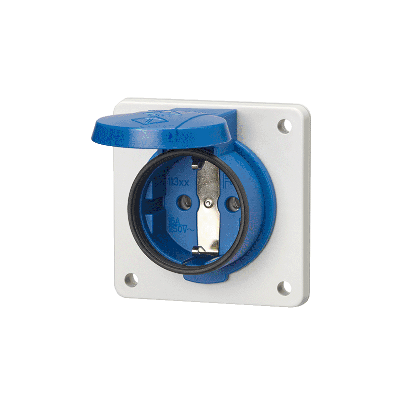 Mennekes 11331F ,Priză SCHUKO albastră , 16A 2 poli +E 230V , IP54