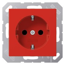 Priză SCHUKO roșie ,16A 250V, Jung A1520BFKIRT  seria A+AS cu SAFETY+