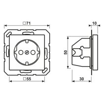 Priză SCHUKO roșie ,16A 250V, Jung A1520BFKIRT  seria A+AS cu SAFETY+