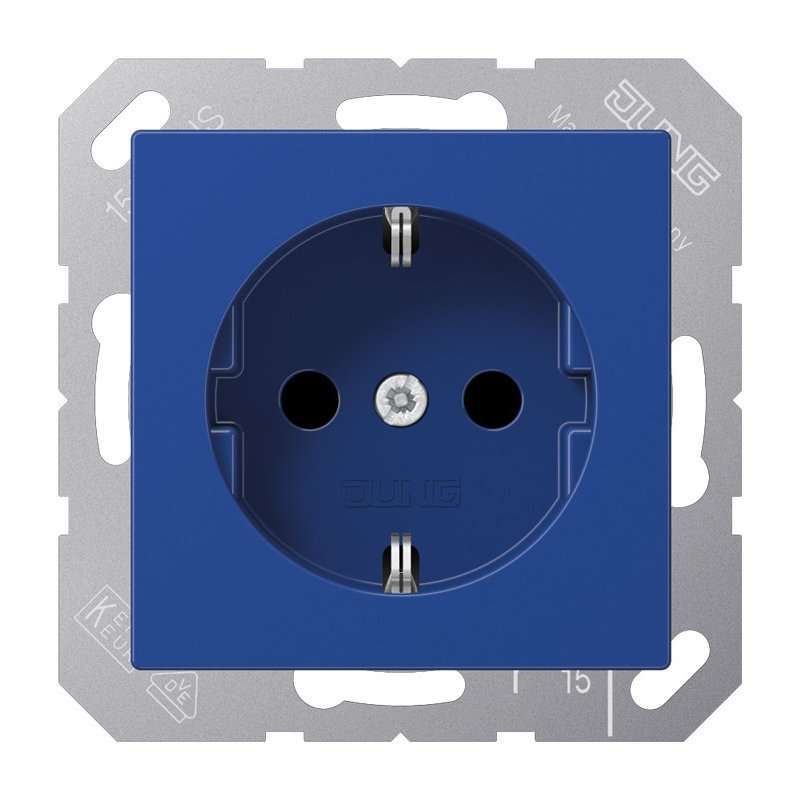 Priză SCHUKO albastră ,16A 250V, Jung A1520BFKIBL seria A+AS cu SAFETY+