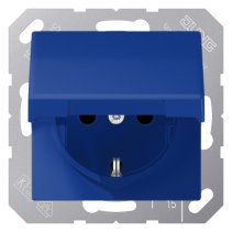 Priză SCHUKO albastră cu capac IP44 ,16A 250V, Jung AS1520BFKLBL seria A+AS cu SAFETY+
