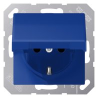 Priză SCHUKO albastră cu capac IP44 ,16A 250V, Jung AS1520BFKLBL seria A+AS cu SAFETY+