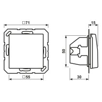 Priză SCHUKO albastră cu capac IP44 ,16A 250V, Jung AS1520BFKLBL seria A+AS cu SAFETY+