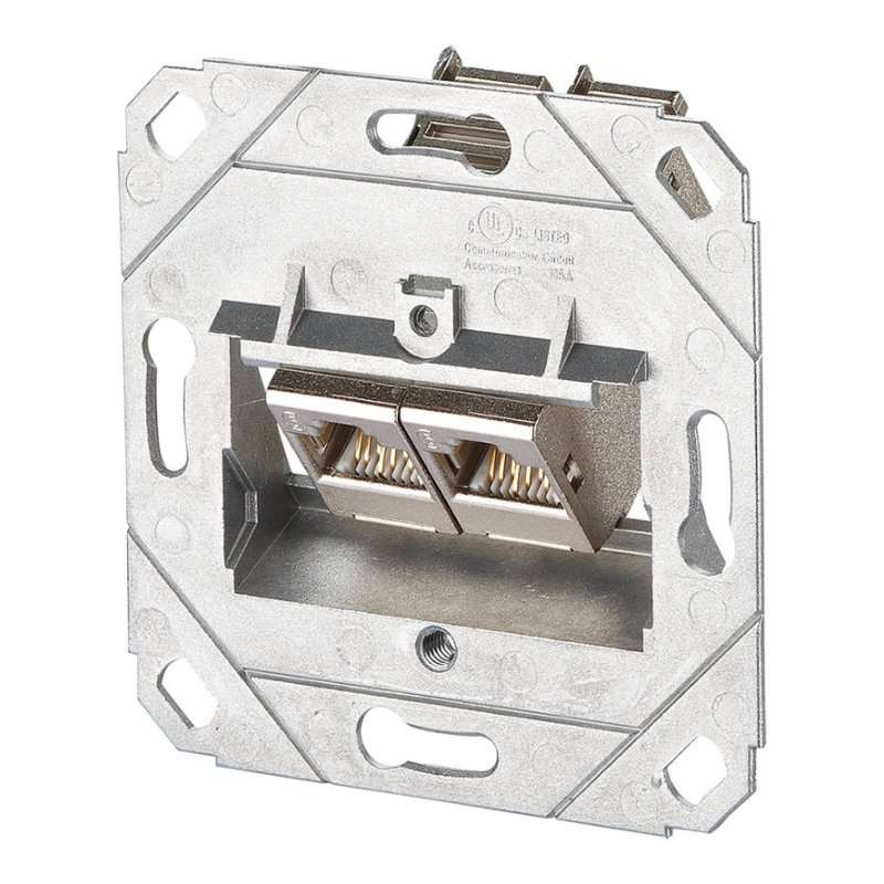 Priza de date dublă Cat6A cu module,  Metz Connect 1309121102-E