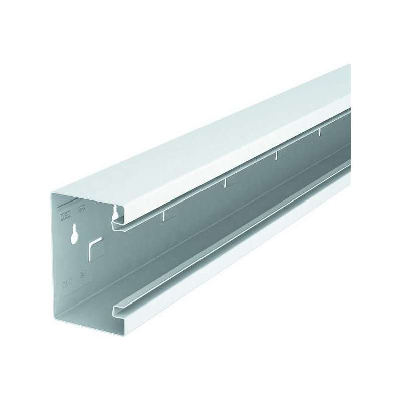 Canal cablu pt. montaj aparataj din tablă oțel OBO GS-S70110 70x110 alb pur ,făra halogen-ignifug