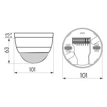 B.E.G. Detector de miscare 360° IP54  LUXOMAT 1 canal RW24m montat la suprafata alb
