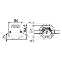 Detector de prezenta 230V PD2-1C instalatie tavan alb
