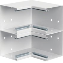 Colț interior din profil de bază la BRS 100x210mm OT 2x80mm din tablă de oțel alb  , Hager BRS1002104D9010