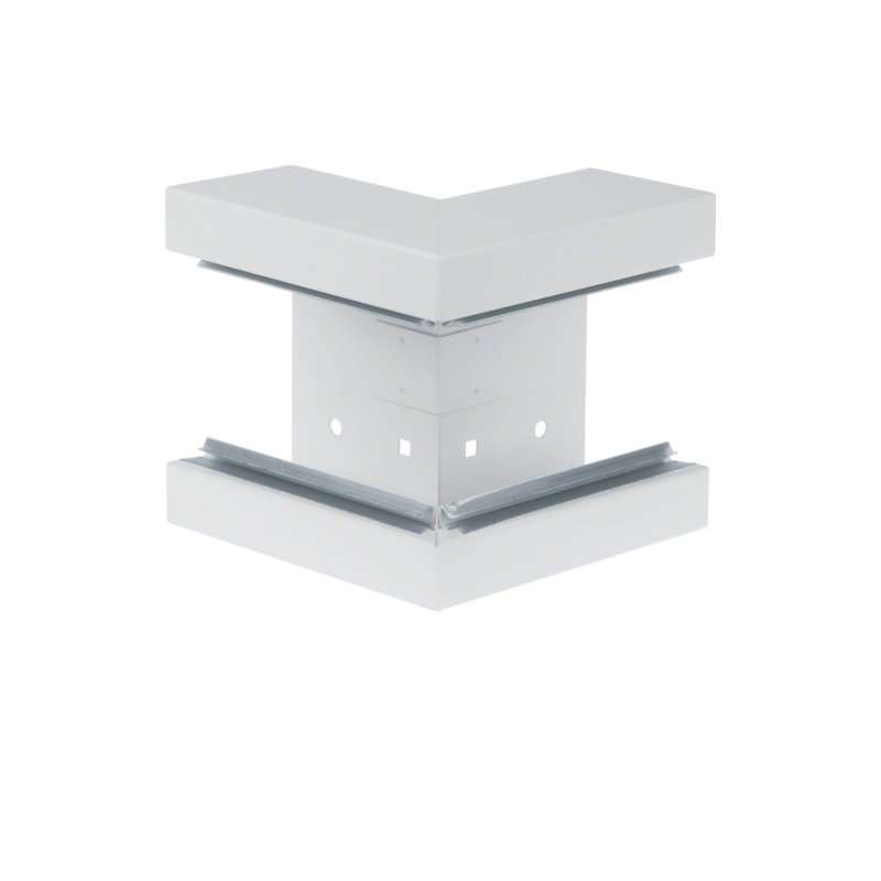 Colț exterior din profil de bază din tablă de oțel la BRS 70x130mm Capac 80mm alb  , Hager BRS6513039010